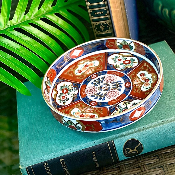 Japanese Low Round Bowl 5-1/2" Gold IMARI Hand Painted - Picture 1 of 7